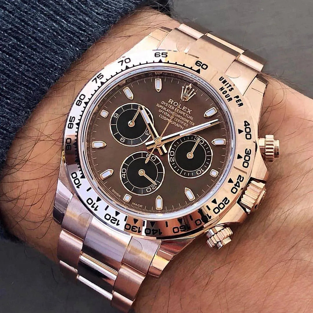 Rolex Daytona – Rose Gold Chocolate Baton Dial –