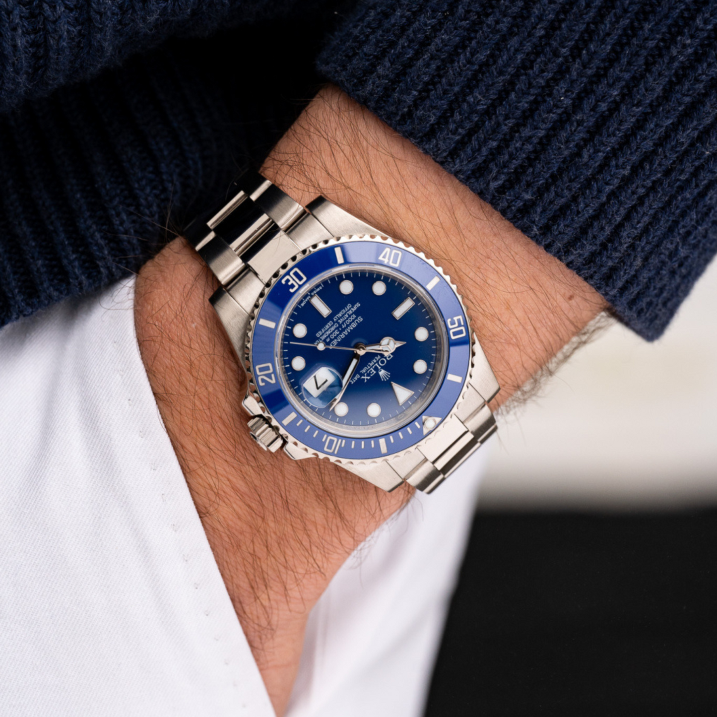 Rolex Submariner ‘Smurf’ White Gold Oyster Bracelet