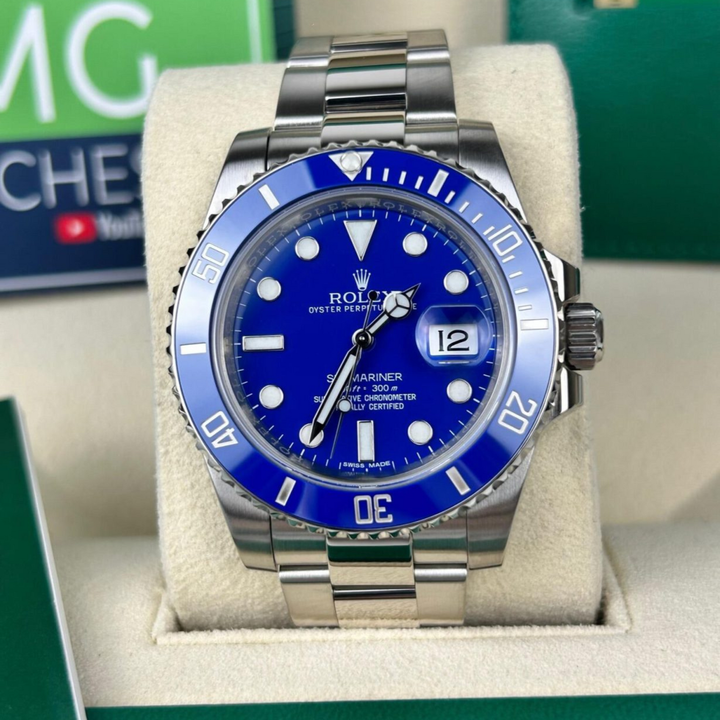 Rolex Submariner ‘Smurf’ White Gold Oyster Bracelet