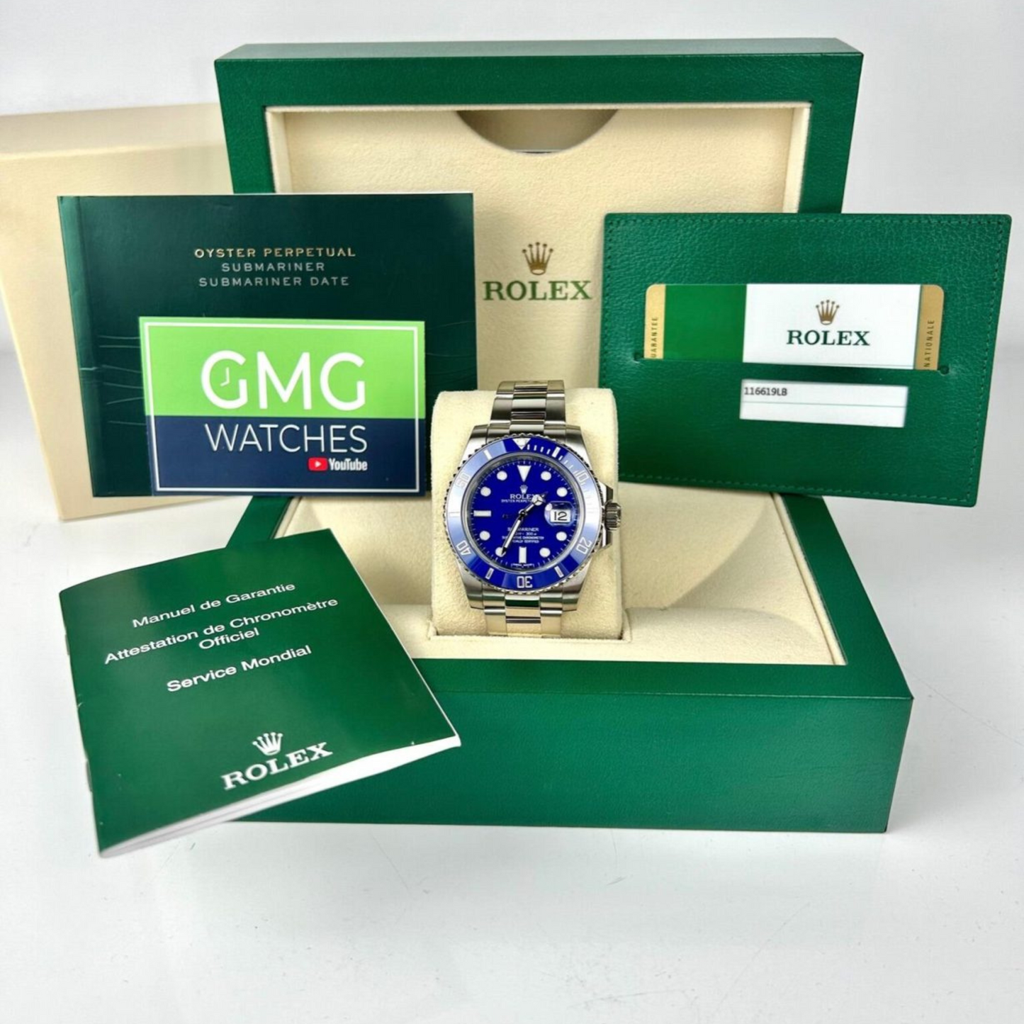 Rolex Submariner ‘Smurf’ White Gold Oyster Bracelet