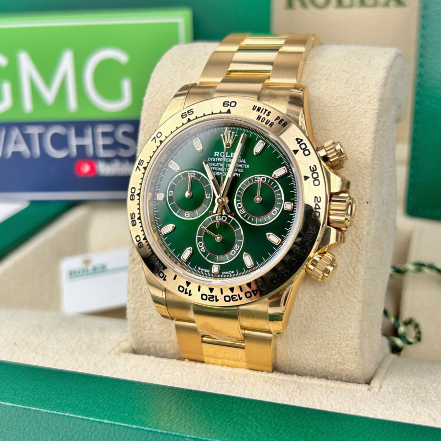 Rolex Daytona – Yellow Gold Green Dial –
