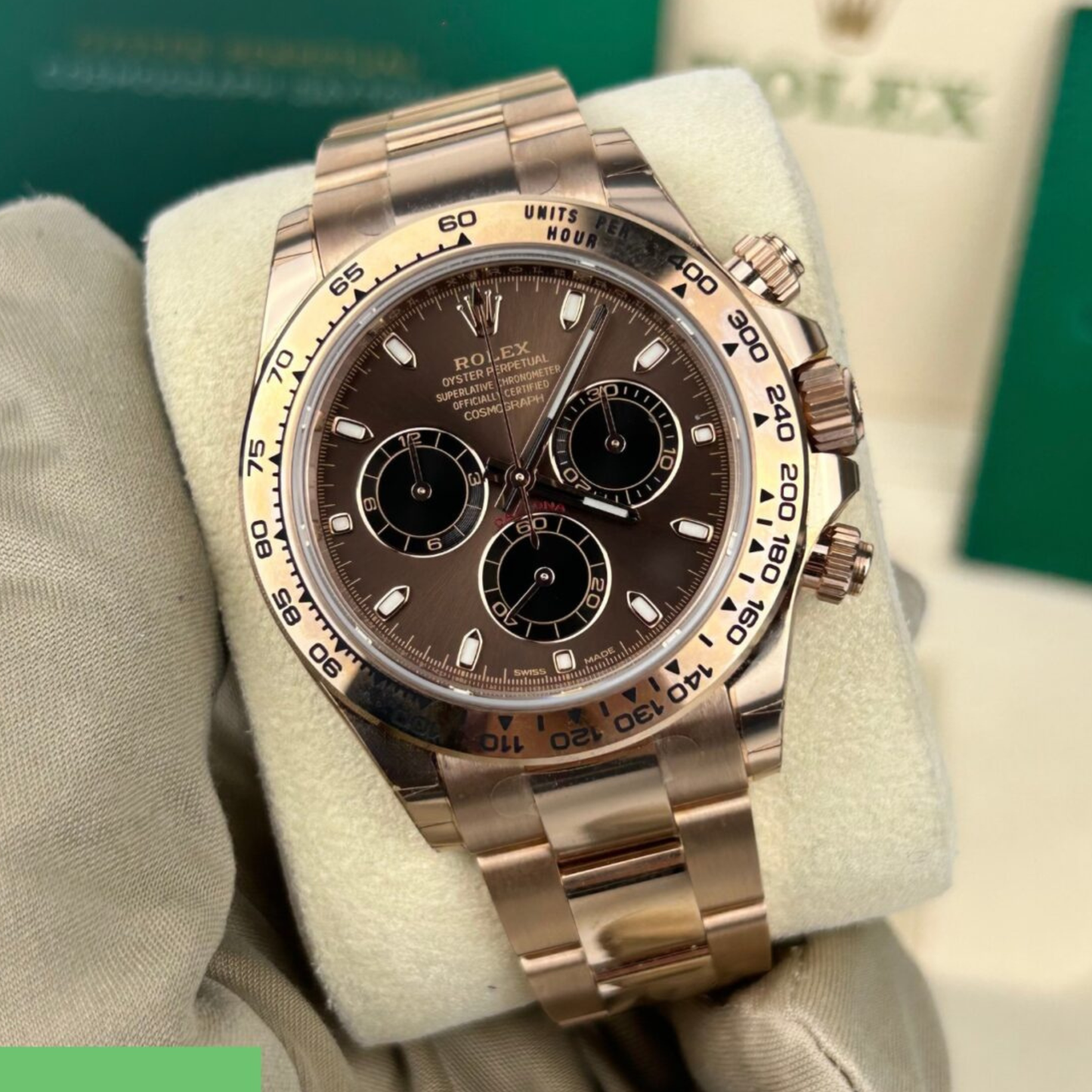 Rolex Daytona – Rose Gold Chocolate Baton Dial –