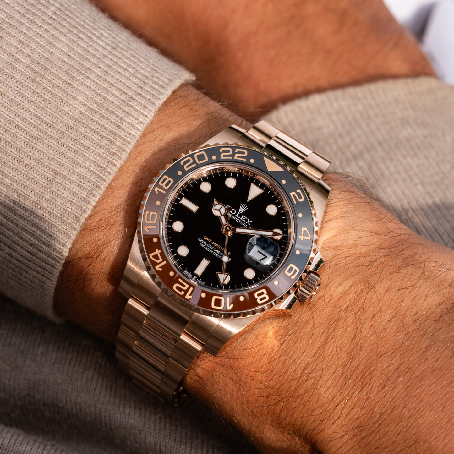 Rolex GMT-Master II –  Root Beer Full Rose Gold –