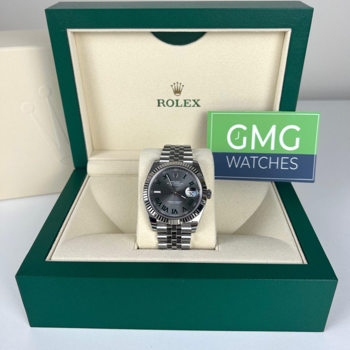 Rolex Datejust Wimbledon Dial Fluted Bezel Jubilee Bracelet