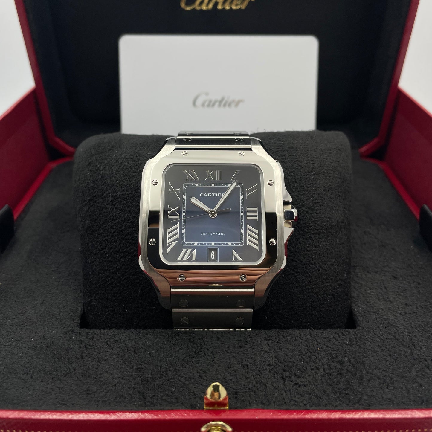 Cartier Santos Large Cadran Bleu