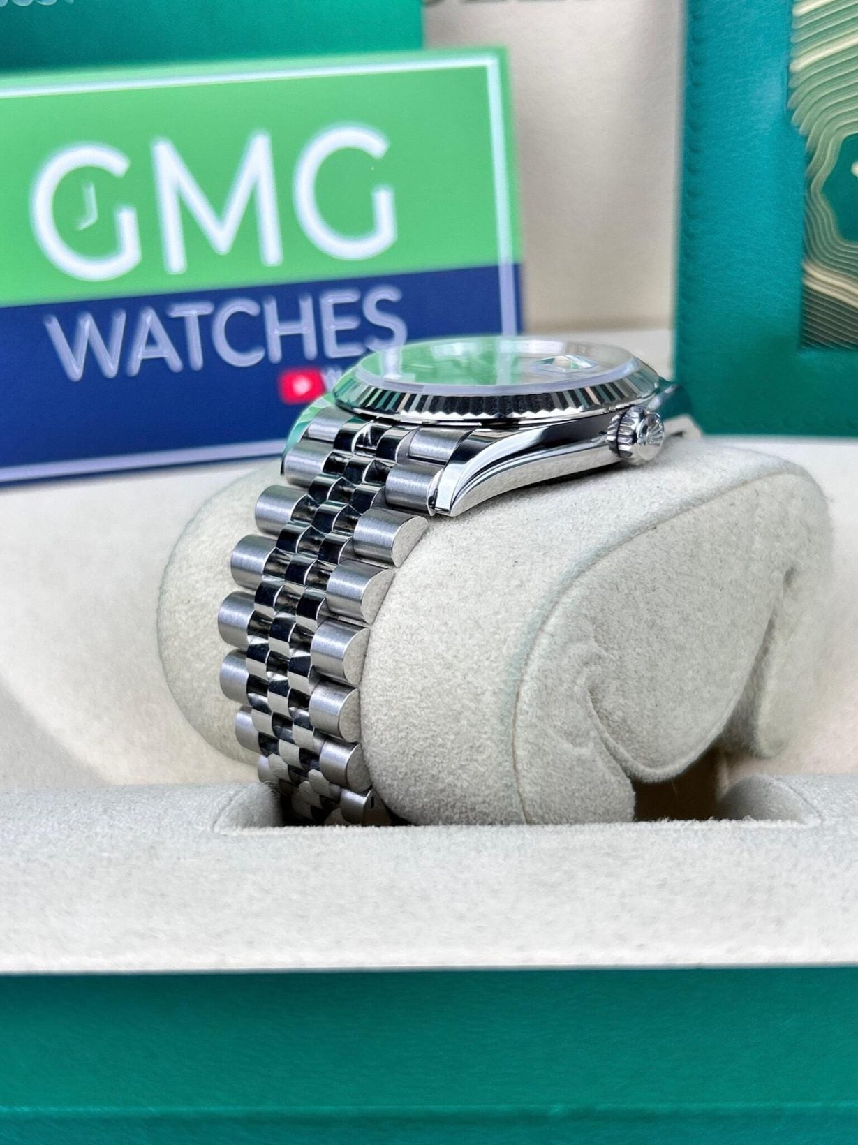 Rolex Datejust Fluted Bezel Jubilee Bracelet Green Dial –